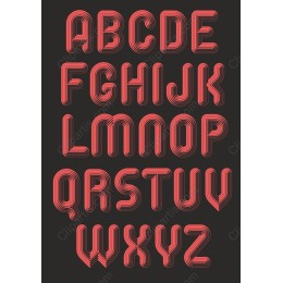 Retro Outline Alphabet Bundle