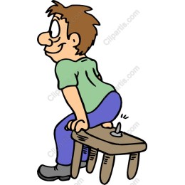 Whimsical Stool Mishap Cartoon