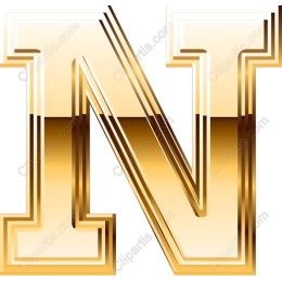 Luxurious Golden Letter N