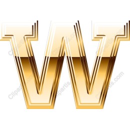 Golden 3D Letter W