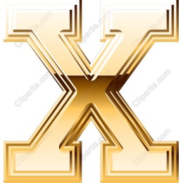 Golden 3D Letter X