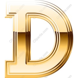 Elegant Gold Letter D