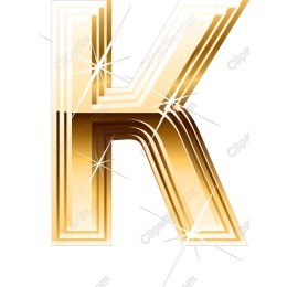 Golden Glitter Letter K