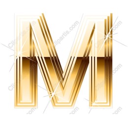 Elegant Gold Letter M