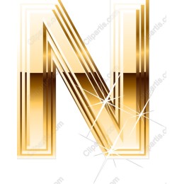 Gold Glitter Letter N