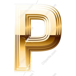 Gold Letter 'P'