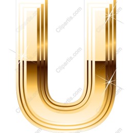 Gold Gradient Letter U