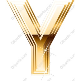 Gold 3D Letter Y