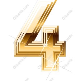 Gold Glitter Number 4