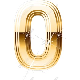 Gold Glitter Number 0