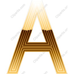 Gold Gradient Letter A