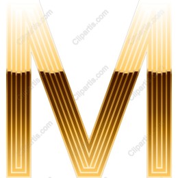 Golden Striped Letter M