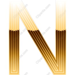 Golden Letter N in and