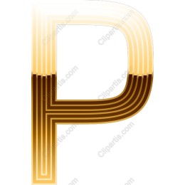 Gold Gradient Letter P