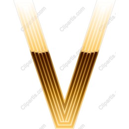 Golden Striped Letter V