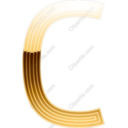 Curved Gold Letter C