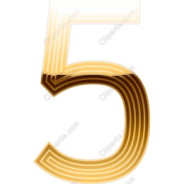 Gold Layered Number 5