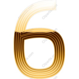 Stylish Gold Gradient Number 6