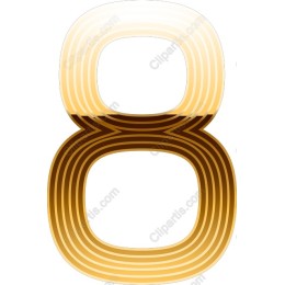 Elegant Golden Gradient Number 8