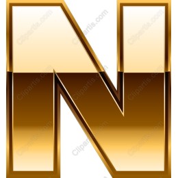 Gold Letter N