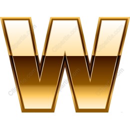 Gold Gradient Letter W