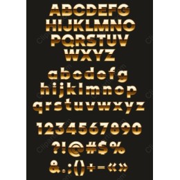 Gold Gradient Alphabet Set