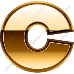 Gold Gradient Letter C