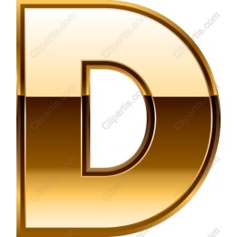 3D Golden Letter D