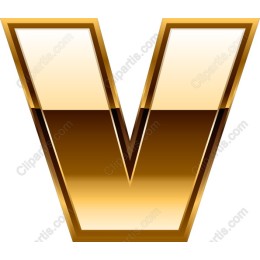 Gold Letter V