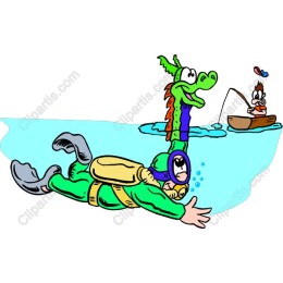 Whimsical Diver and Dragon Adventure