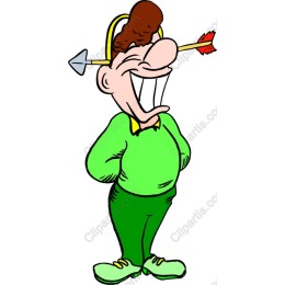 Whimsical Character with an Arrow