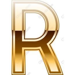 Gold Metallic Letter R