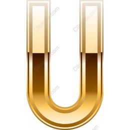 Gold Letter U - Premium Quality