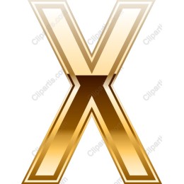 Gold Letter X