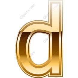 Gold Dimensional Letter d