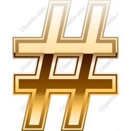 Gold Gradient Hashtag