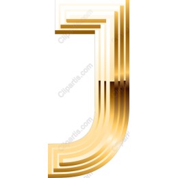 Luxurious Gold Gradient Letter J