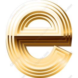 Golden Stylized Letter E