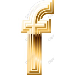 Stylish Gold Letter F