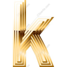 Stylized Golden Letter K