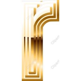 Gold 3D Letter R