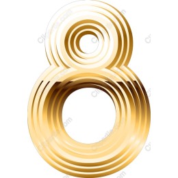 Gold Gradient Number 8
