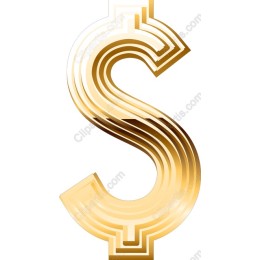 Gold Striped Dollar Sign