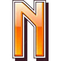 Vibrant Letter N in Orange Gradient