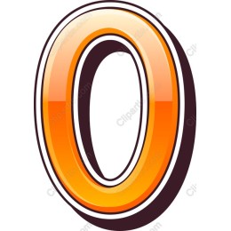 3D Orange Number 0