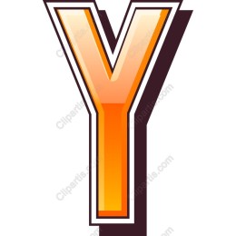 3D Letter Y in Orange