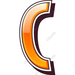 Vibrant Letter C in Gradient Orange