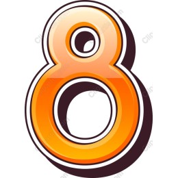 Retro Orange Number 8