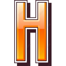 Vibrant Orange Letter H