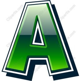 Vibrant 3D Green Letter A